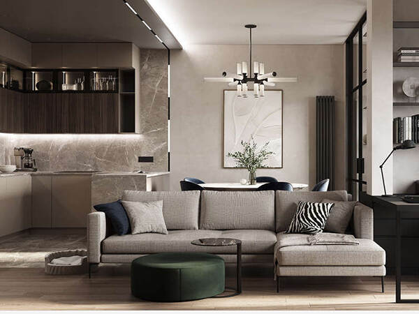 北欧风格案例分享：93㎡ 优雅、耐看、灰色系公寓